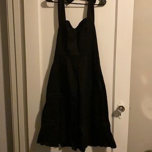 Black Halter Top Pinup Dress & Red Petticoat